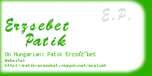 erzsebet patik business card